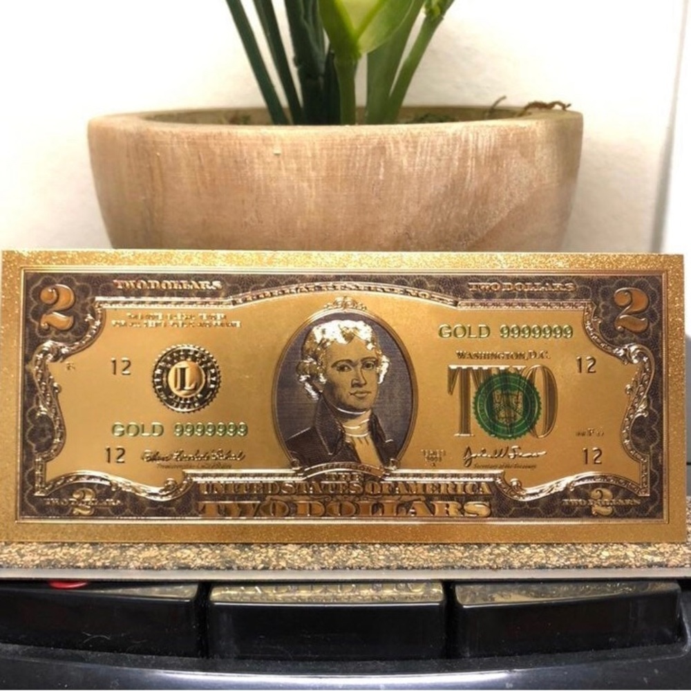Gold Foil Plated $2 Dollar Bill Banknote